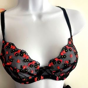 L'Agent CLEMENTINA PLUNGE UNLINE SHEER lace underwire bra